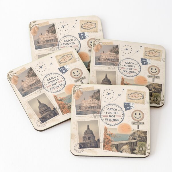 Item preview, Catch Flights Not Feelings Vintage Travel Scrapbook Aesthetic designed and sold by KaBaRen.