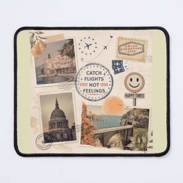 Item preview, Catch Flights Not Feelings Vintage Travel Scrapbook Aesthetic designed and sold by KaBaRen.