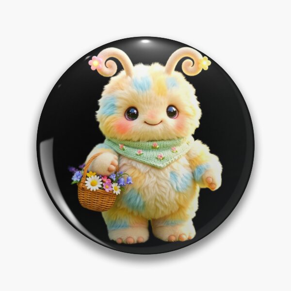 Item preview, Wemmbu Cute Fluffy Pastel Creature Flower Basket Art designed and sold by ExploreAura Studio.