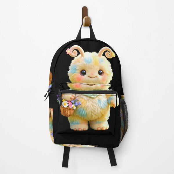 Item preview, Wemmbu Cute Fluffy Pastel Creature Flower Basket Art designed and sold by ExploreAura Studio.