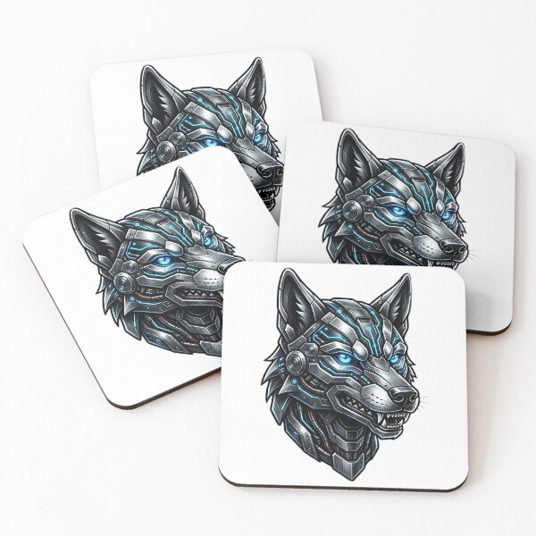 Item preview, Futuristic Cyberpunk Cyborg Mecha Wolf designed and sold by Adriib.