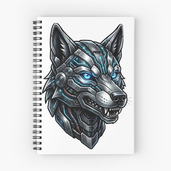 Item preview, Futuristic Cyberpunk Cyborg Mecha Wolf designed and sold by Adriib.