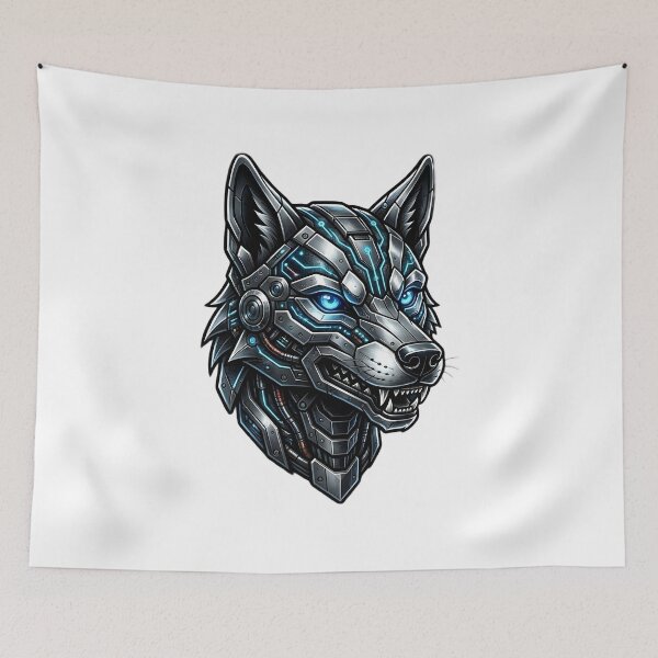 Item preview, Futuristic Cyberpunk Cyborg Mecha Wolf designed and sold by Adriib.