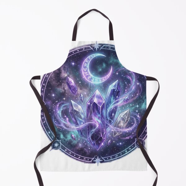 Item preview, Mystical Galaxy Crystals Celestial Moon Circle - Witchy Aesthetic Crystal Cluster Art designed and sold by Rovano.