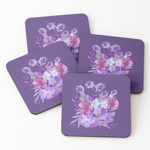 Item preview, light and dark Lavender Mixed Floral Bouquet on purple designed and sold by Sage2026.