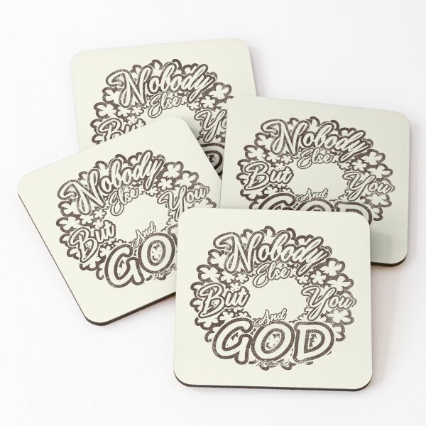 Item preview, Nobody Else But You and God Matthew 6:6 Floral Christian Typography Design | Black for lighter background designed and sold by ZechJohnRB.