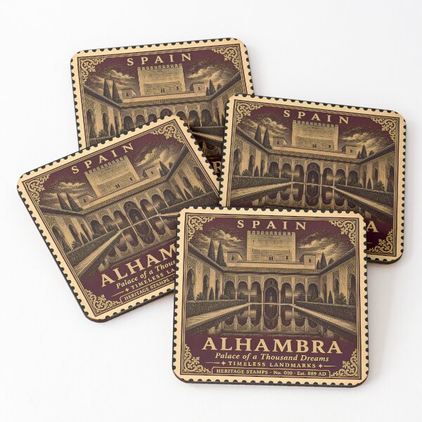 Item preview, Alhambra Poster — Granada Spain Travel Print — Moorish Palace Gift for History Lover — Vintage Wall Art designed and sold by Martin's_Design.