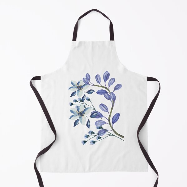 Item preview, Arching Blue floral vine on white designed and sold by Sage2026.