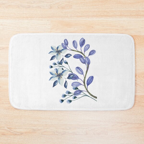 Item preview, Arching Blue floral vine on white designed and sold by Sage2026.