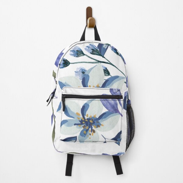 Item preview, Arching Blue floral vine on white designed and sold by Sage2026.