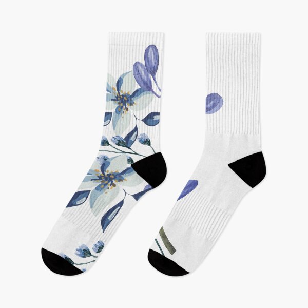Item preview, Arching Blue floral vine on white designed and sold by Sage2026.