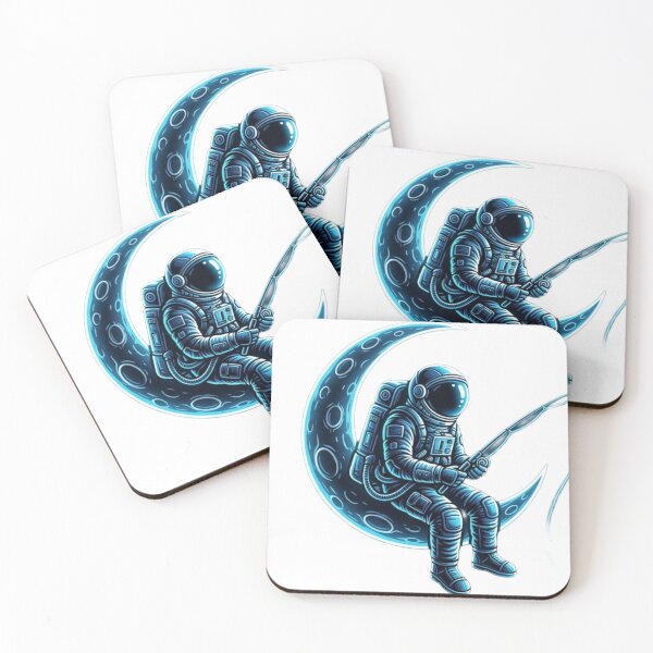 Item preview, Astronaut Fishing On The Moon Space Art designed and sold by JeevanStickers.
