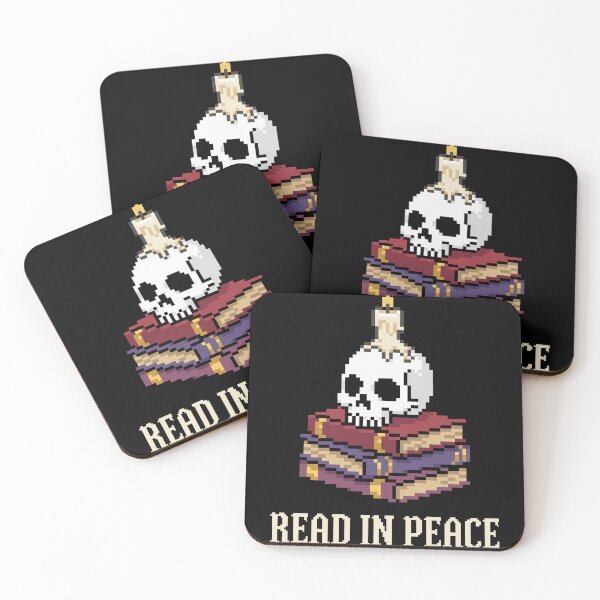 Item preview, Read In Peace - Dark Academia Pixel Art Skull & Books designed and sold by artistastshirt.