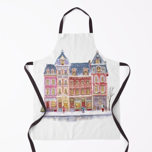 Item preview, Watercolor Winter Village Christmas Town designed and sold by CozyinTime.