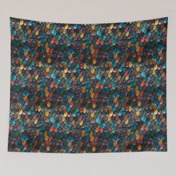 Item preview, Dark Leaf Scale Mosaic Seamless Photo Texture designed and sold by DigitaICraft.