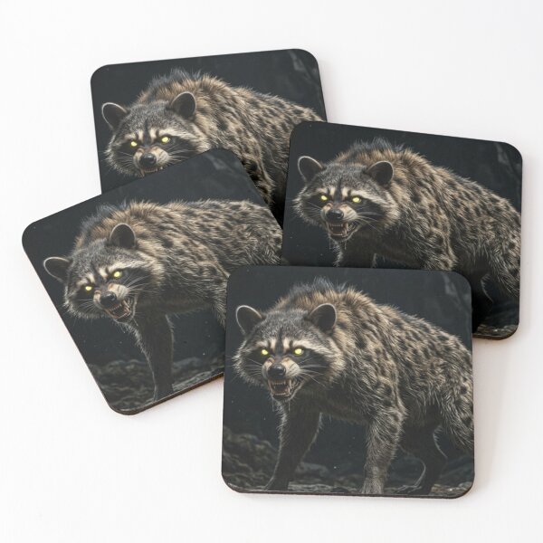 Item preview, Shadow Beast Hybrid | Dark Fantasy Raccoon Monster | Gothic Cave Creature Art designed and sold by TreatLLC.