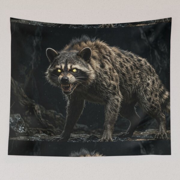 Item preview, Shadow Beast Hybrid | Dark Fantasy Raccoon Monster | Gothic Cave Creature Art designed and sold by TreatLLC.