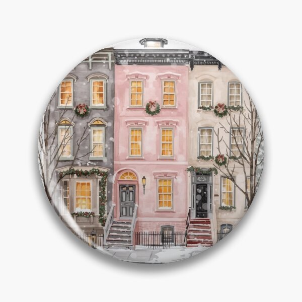 Item preview, Cozy Winter Townhouses Watercolor designed and sold by CozyinTime.