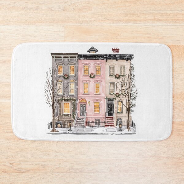 Item preview, Cozy Winter Townhouses Watercolor designed and sold by CozyinTime.