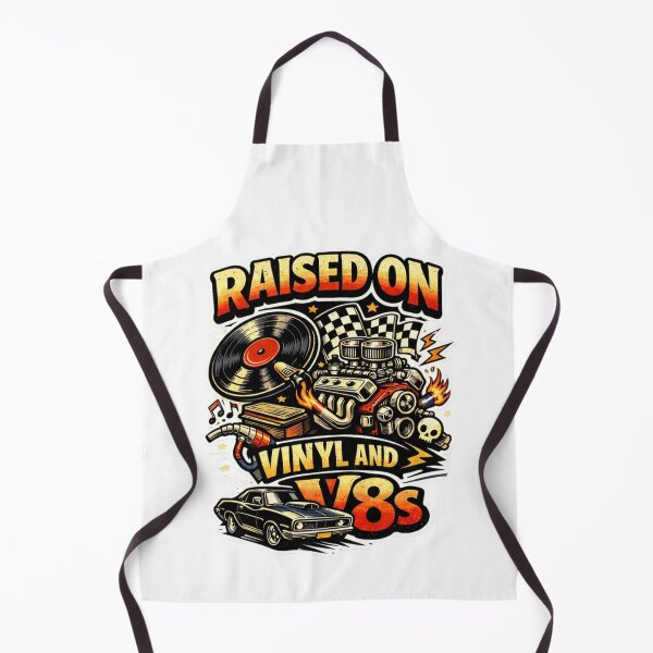 Item preview, Raised on Vinyl and V8s – Retro 70s Muscle Car Design T-Shirt designed and sold by MerchlyMike.