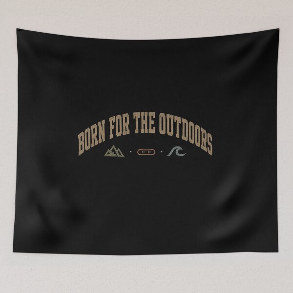 Item preview, Born For The Outdoors Retro Athletic Multi-Sport Typography Tee Sticker Adventure Gift designed and sold by sharifex.
