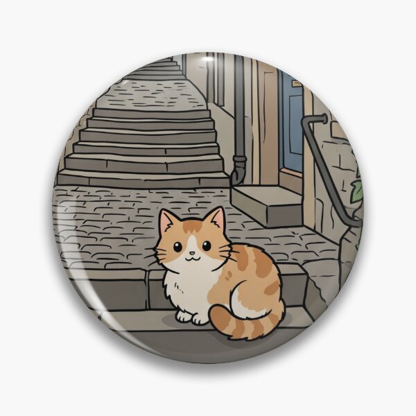 Item preview, Cozy Ginger Cat in Twilight Edinburgh Close - Romantic Scottish Alleyway designed and sold by SpiriTravels.