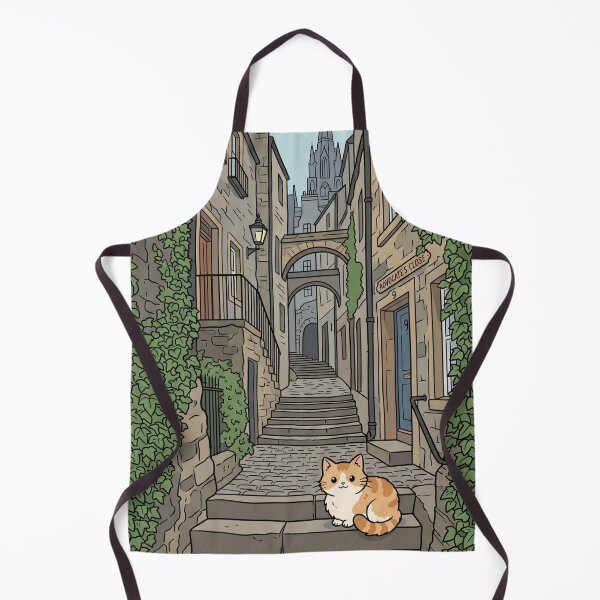 Item preview, Cozy Ginger Cat in Twilight Edinburgh Close - Romantic Scottish Alleyway designed and sold by SpiriTravels.