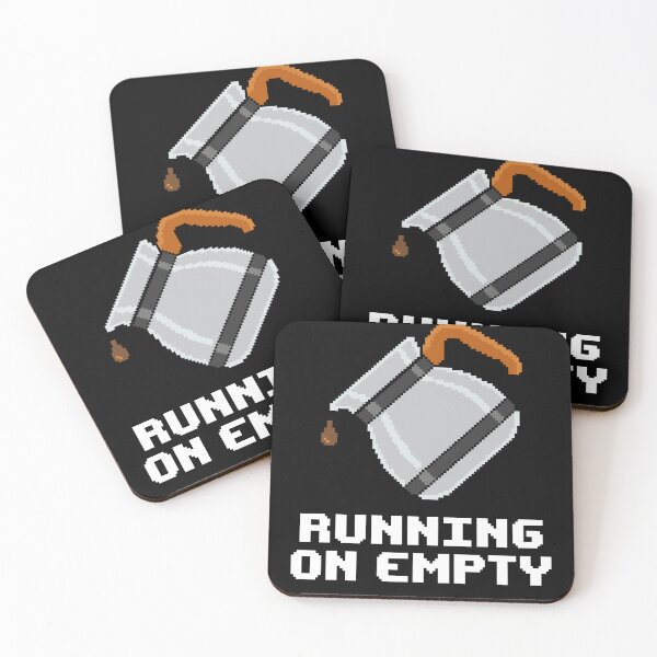 Item preview, Running On Empty - Funny Out Of Coffee Pixel Art designed and sold by artistastshirt.