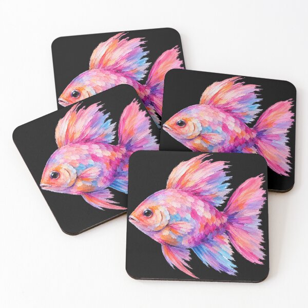 Item preview, Dreamscale Betta – Abstract Neon Fish Art designed and sold by byaga.