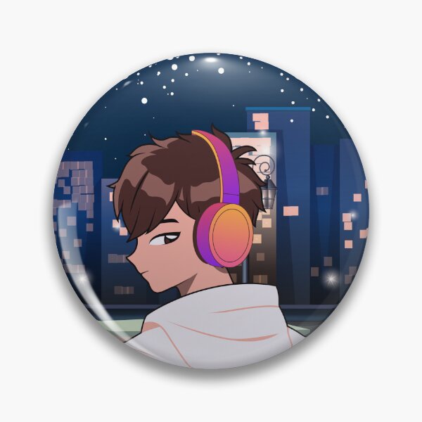 Item preview, Lofi Anime Boy Cityscape PNG, Cute Gamer Guy Wearing Headphones Digital Clipart designed and sold by Comiccraze Tees.
