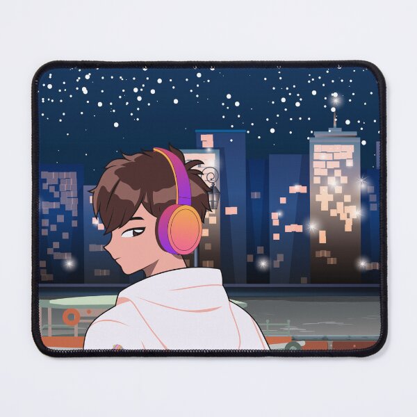 Item preview, Lofi Anime Boy Cityscape PNG, Cute Gamer Guy Wearing Headphones Digital Clipart designed and sold by Comiccraze Tees.