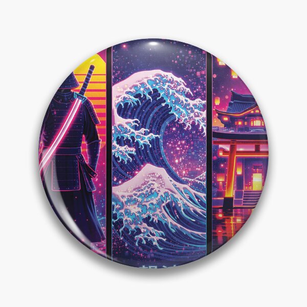 Item preview, Vaporwave Japanese Cityscape Anime Style Artwork designed and sold by Gold Turtle  Lina.
