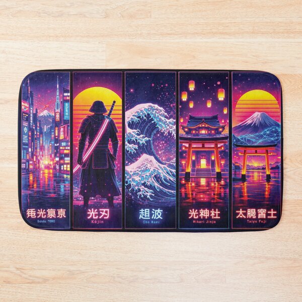 Item preview, Vaporwave Japanese Cityscape Anime Style Artwork designed and sold by Gold Turtle  Lina.