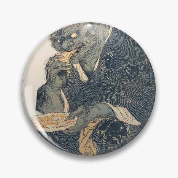 Item preview, Japanese Demon Eating pizza designed and sold by lautir.