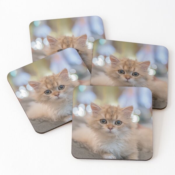 Item preview, Cute Fluffy Golden Kitten Portrait with Dreamy Bokeh designed and sold by BlueMandarin.
