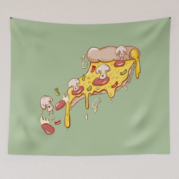 Item preview, Cute Pizza Slice | Funny Kawaii Food Illustration designed and sold by ThaisMelo.