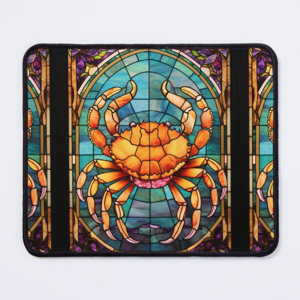 Item preview, Cancer the Crab Stained Glass Zodiac Art designed and sold by pinkal.