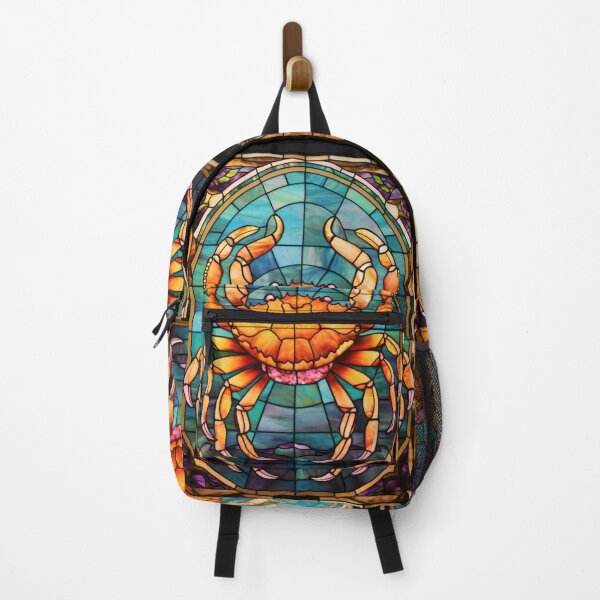 Item preview, Cancer the Crab Stained Glass Zodiac Art designed and sold by pinkal.