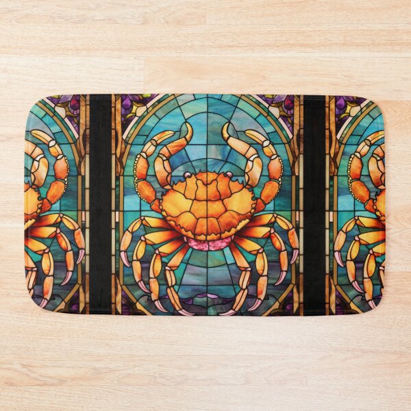 Item preview, Cancer the Crab Stained Glass Zodiac Art designed and sold by pinkal.