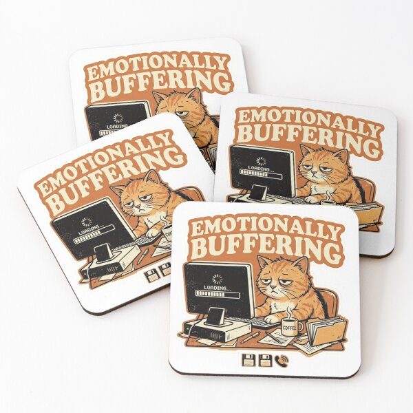 Item preview, Emotionally Buffering Cat – Funny Office Burnout Meme designed and sold by Dada-arts.