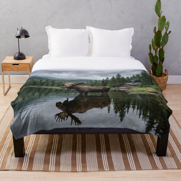Item preview, Majestic Moose by the Lakeside Cabin designed and sold by Quiet life.