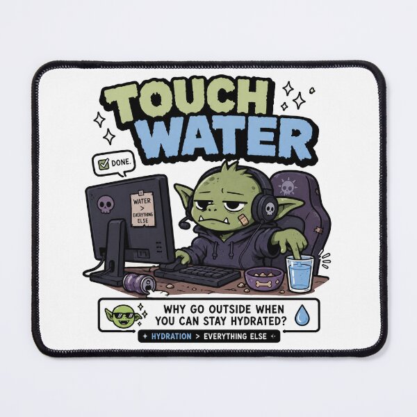 Item preview, Touch Water Gamer Goblin Meme designed and sold by MonkiFlipp.