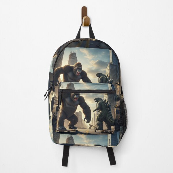 Item preview, Looks like AI generated king kong and godzilla skate boarding ! designed and sold by Byoudesigns.