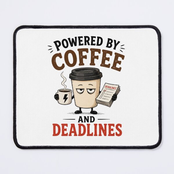 Item preview, Powered By Coffee And Deadlines designed and sold by INVITOARTE.