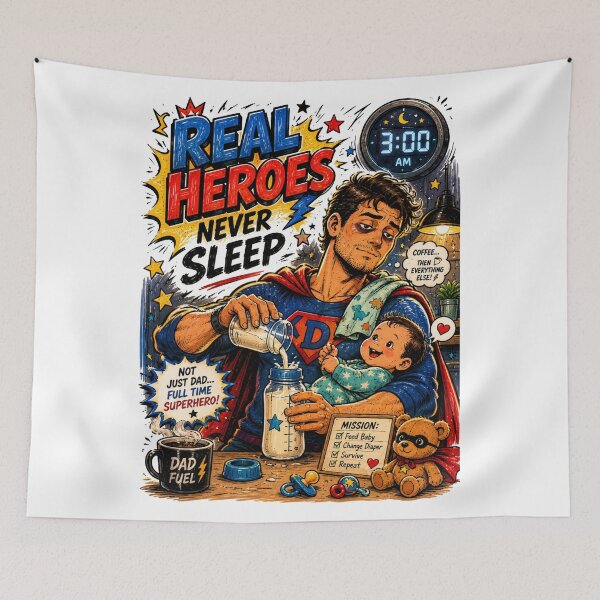 Item preview, Nighttime Superhero Dad Retro Comic Funny designed and sold by JonelleTshirts.