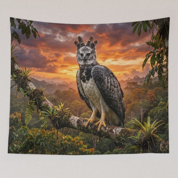 Item preview, Majestic Harpy Eagle Sunset Portrait designed and sold by Quiet life.