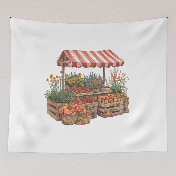 Item preview, Farmers Market Fruit and Flowers Stand designed and sold by CozyinTime.