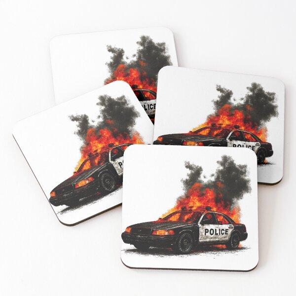 Item preview, Police car on fire designed and sold by NF Designs Studio DTF.