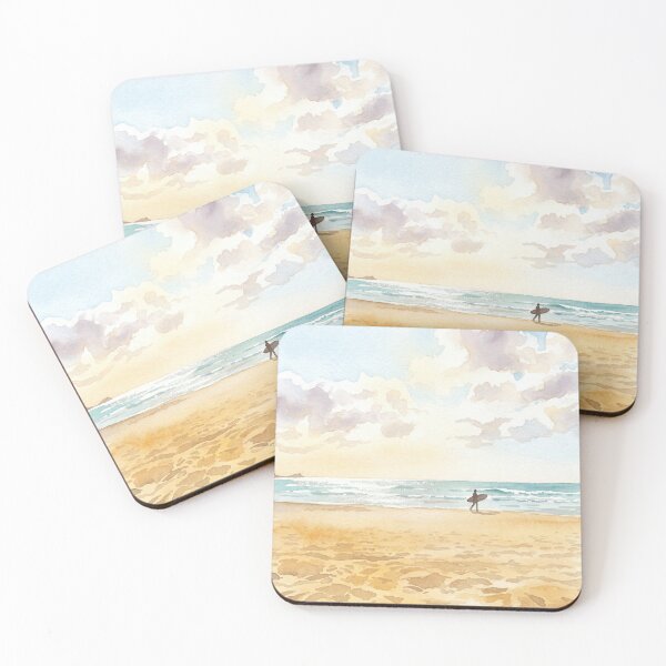 Item preview, Fistral Beach Surfer Watercolour Style designed and sold by InkAndLatitude.