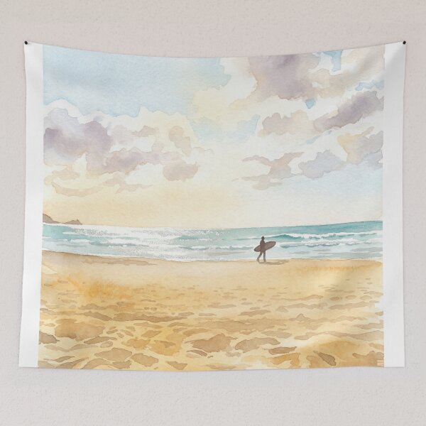 Item preview, Fistral Beach Surfer Watercolour Style designed and sold by InkAndLatitude.